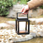 Lunistra - Black Portable Solar Lantern with USB Charging Function for the Garden