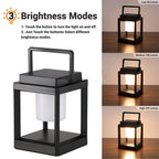 Lunistra - Black Portable Solar Lantern with USB Charging Function for the Garden