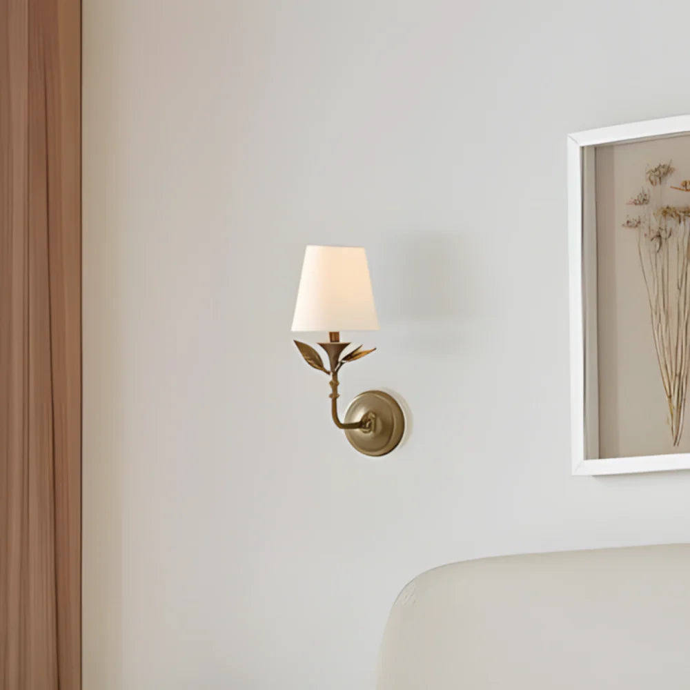Iselynn Vintage Flower Antique Brass Wall Light