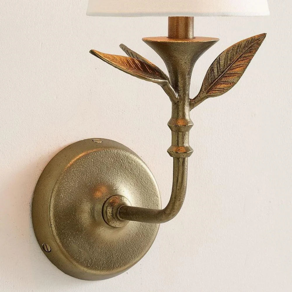 Iselynn Vintage Flower Antique Brass Wall Light