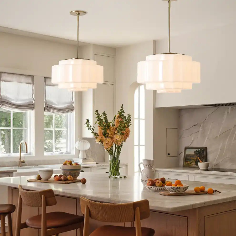Heatra Tiered Opal Glass Pendant Light