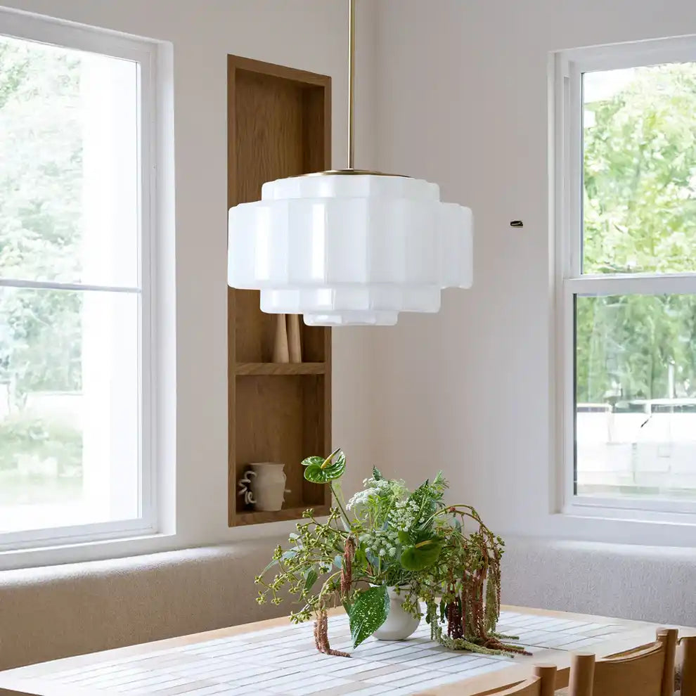 Heatra Tiered Opal Glass Pendant Light