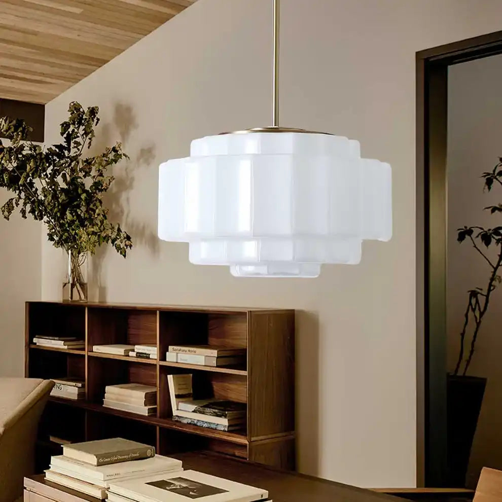 Heatra Tiered Opal Glass Pendant Light