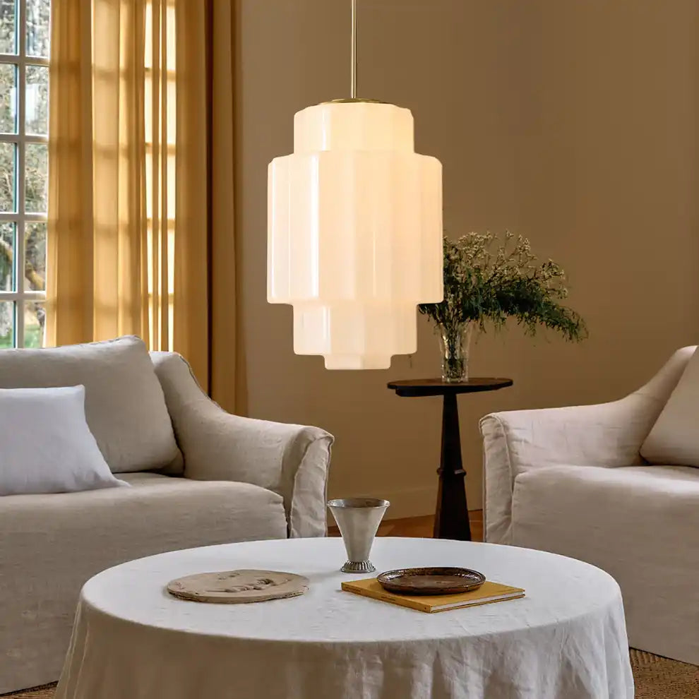 Heatra Tiered Opal Glass Pendant Light