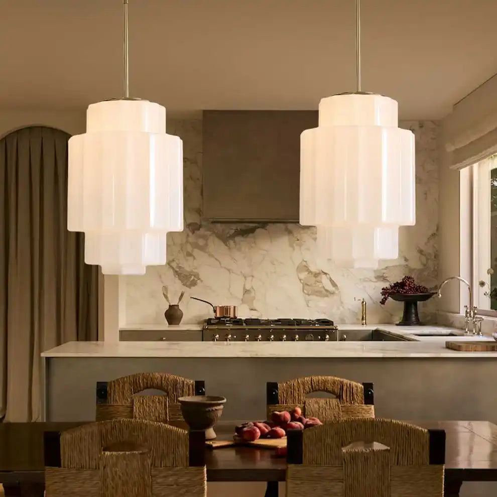 Heatra Tiered Opal Glass Pendant Light