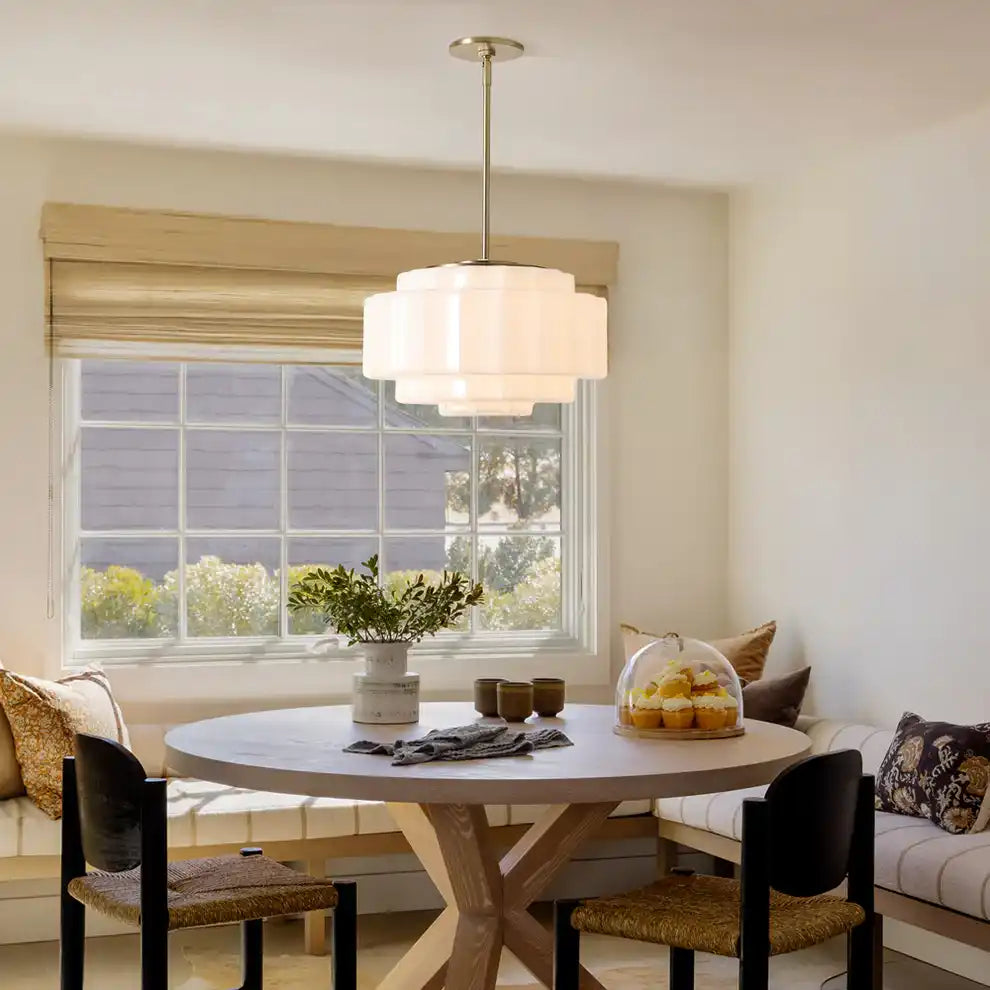 Heatra Tiered Opal Glass Pendant Light