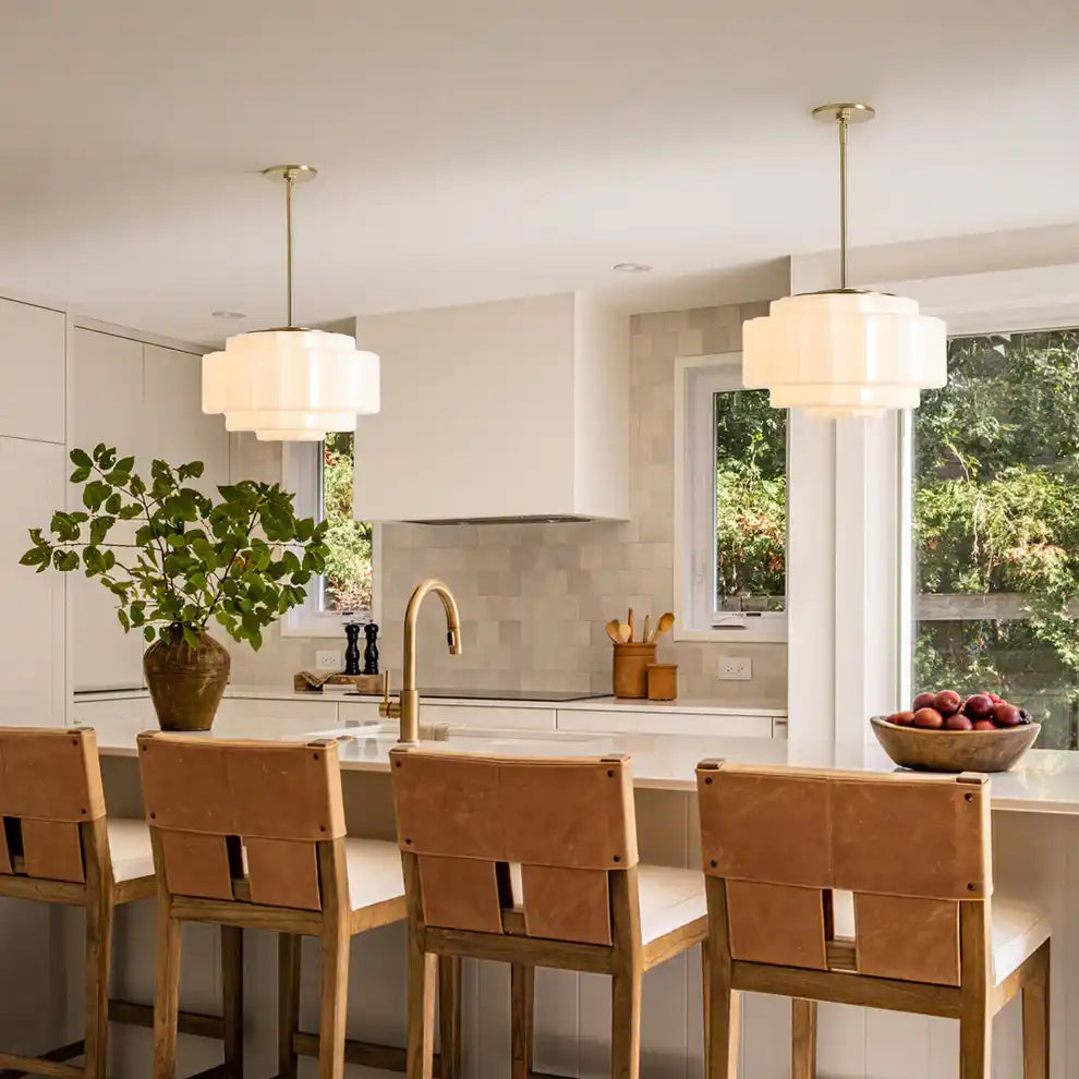Heatra Tiered Opal Glass Pendant Light