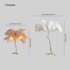 Luxury Feather/Colored Metal Floor Lamp