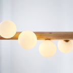 Valentina Glass Bubble Pendant Light Wood/Walnut