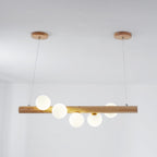 Valentina Glass Bubble Pendant Light Wood/Walnut