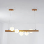 Valentina Glass Bubble Pendant Light Wood/Walnut