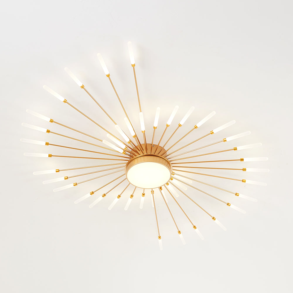 Wesley Modern Linear Firework Ceiling Light Black/Gold