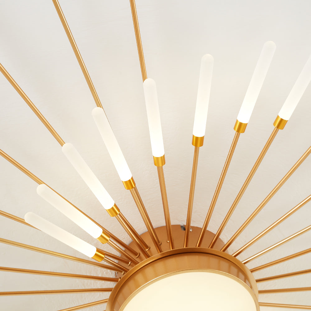 Wesley Modern Linear Firework Ceiling Light Black/Gold