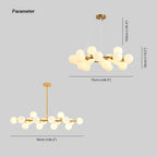 Valentina Bass Glass Bubble Golden Chandelier