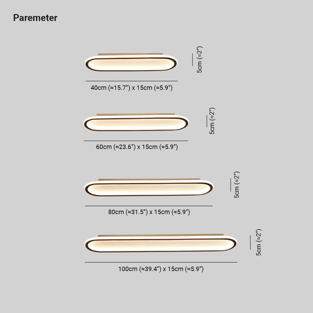 Sana Minimalist Oval Ceiling Light Black/Gold/Rose Gold