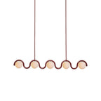 Uveta Linear Chandelier Red & Silver