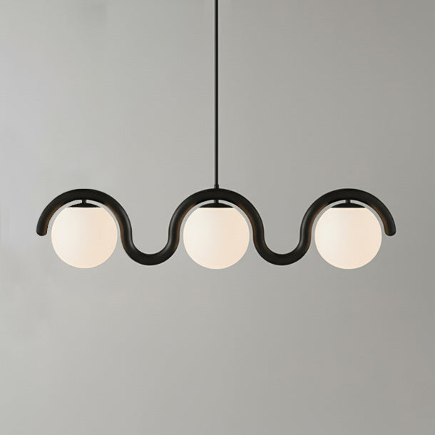 Uveta Linear Chandelier Red & Silver