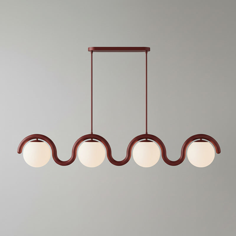 Uveta Linear Chandelier Red & Silver