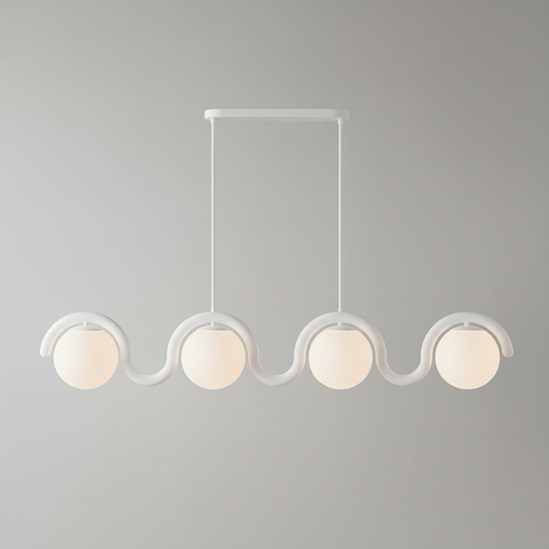 Uveta Linear Chandelier Red & Silver
