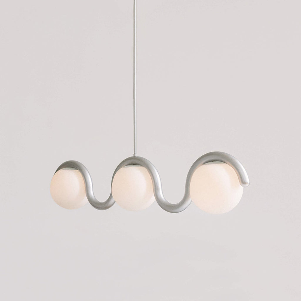 Uveta Linear Chandelier Red & Silver