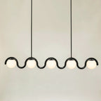 Uveta Linear Chandelier Red & Silver