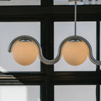 Uveta Linear Chandelier Red & Silver