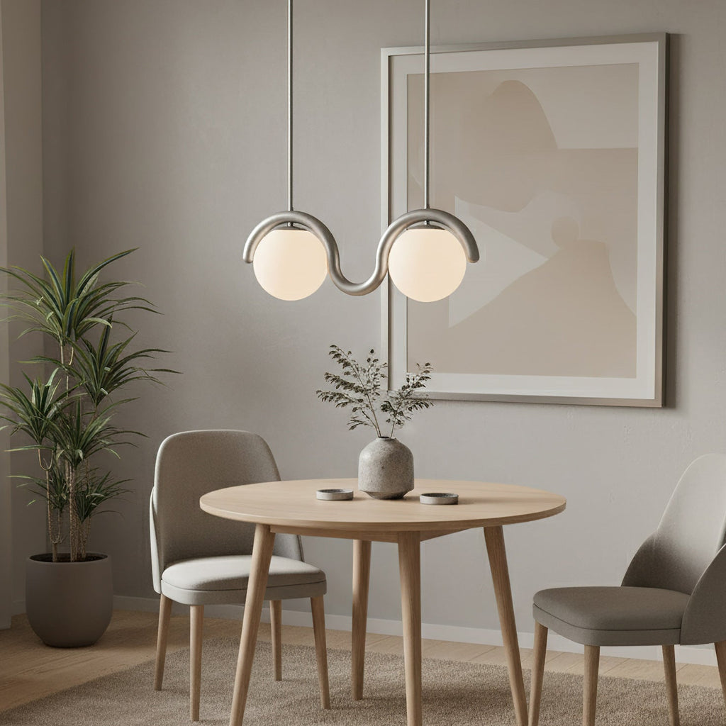 Uveta Linear Chandelier Red & Silver