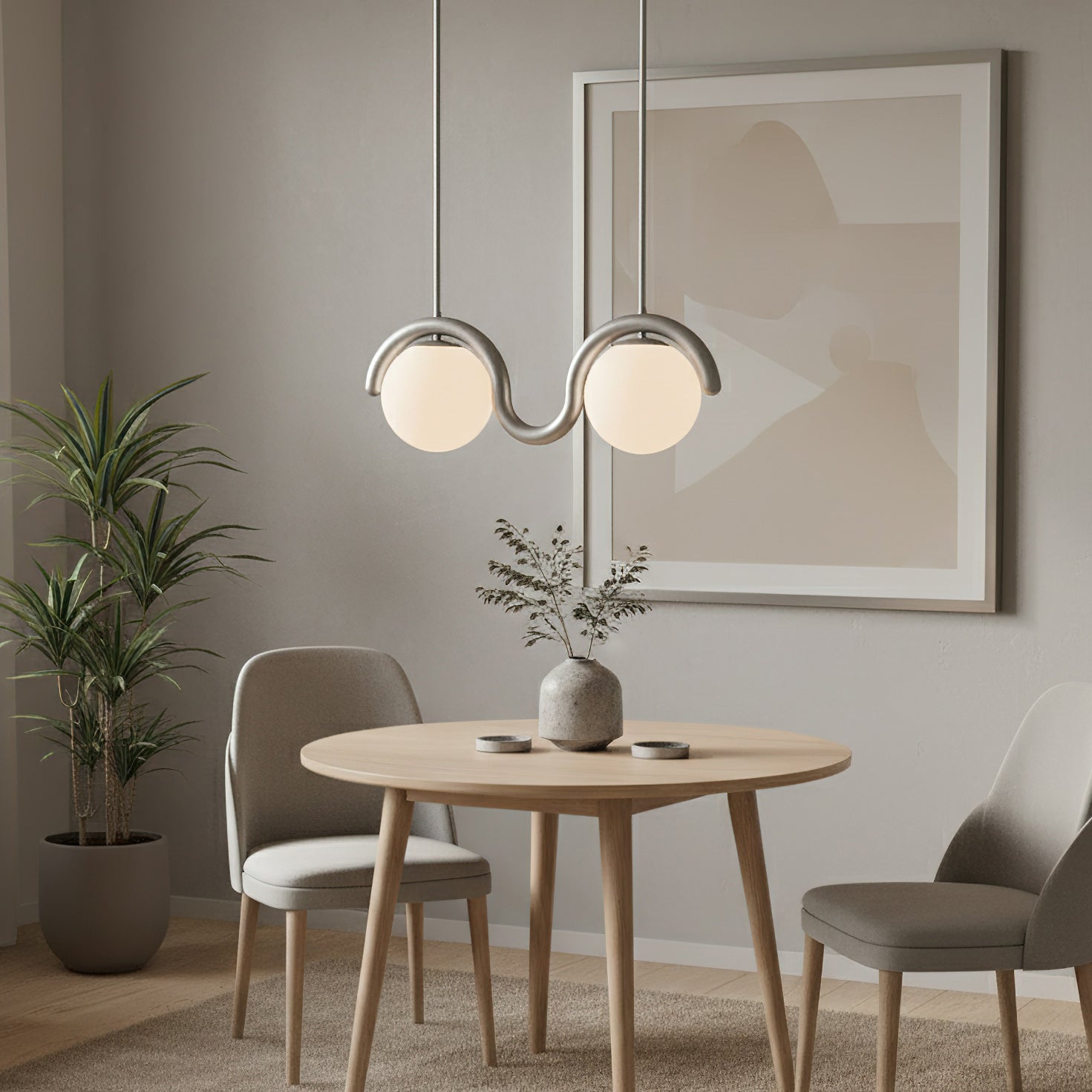 Uveta Linear Chandelier Red & Silver