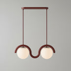 Uveta Linear Chandelier Red & Silver