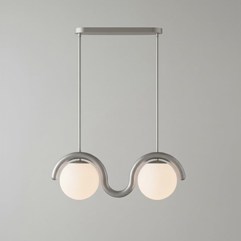 Uveta Linear Chandelier Red & Silver
