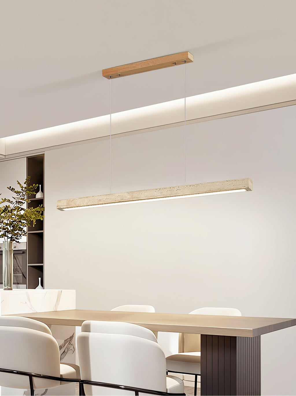 Imiror Minimalist Travertine Linear Pendant