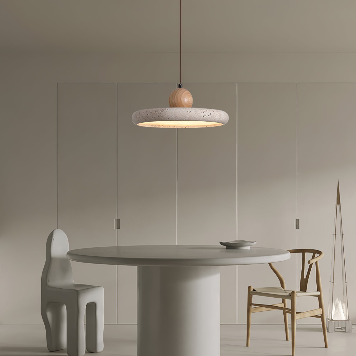 Opalyn Suspension Travertine Wood