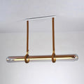 Long Glass Leather Pendant Light
