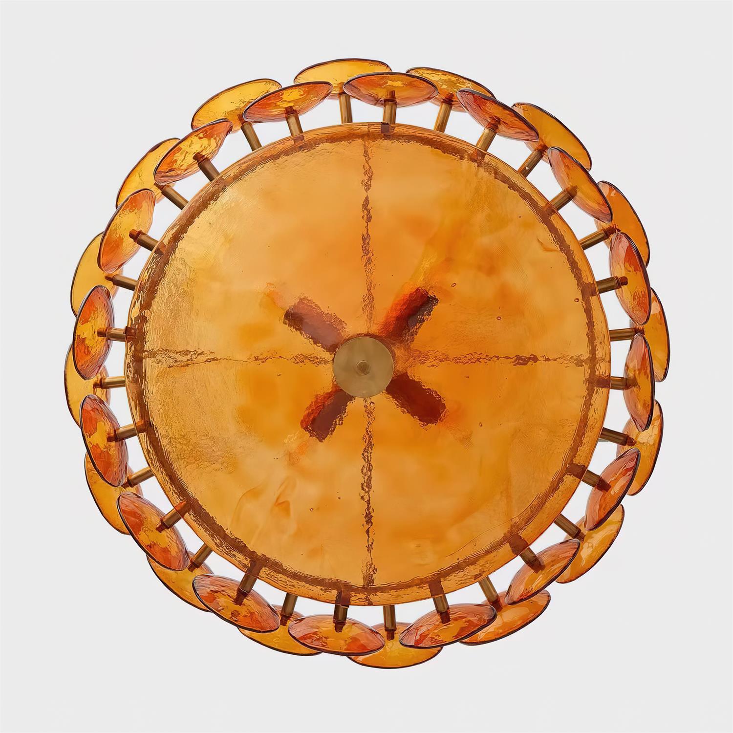 Modern Amber Glass Chandelier