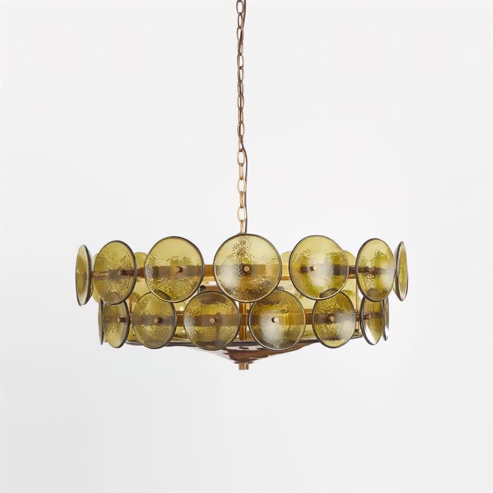 Modern Amber Glass Chandelier