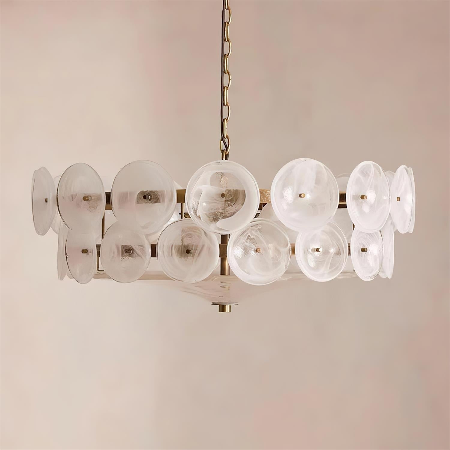 Modern Amber Glass Chandelier