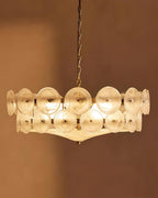 Modern Amber Glass Chandelier