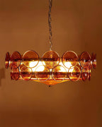 Modern Amber Glass Chandelier