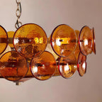Modern Amber Glass Chandelier