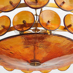 Modern Amber Glass Chandelier