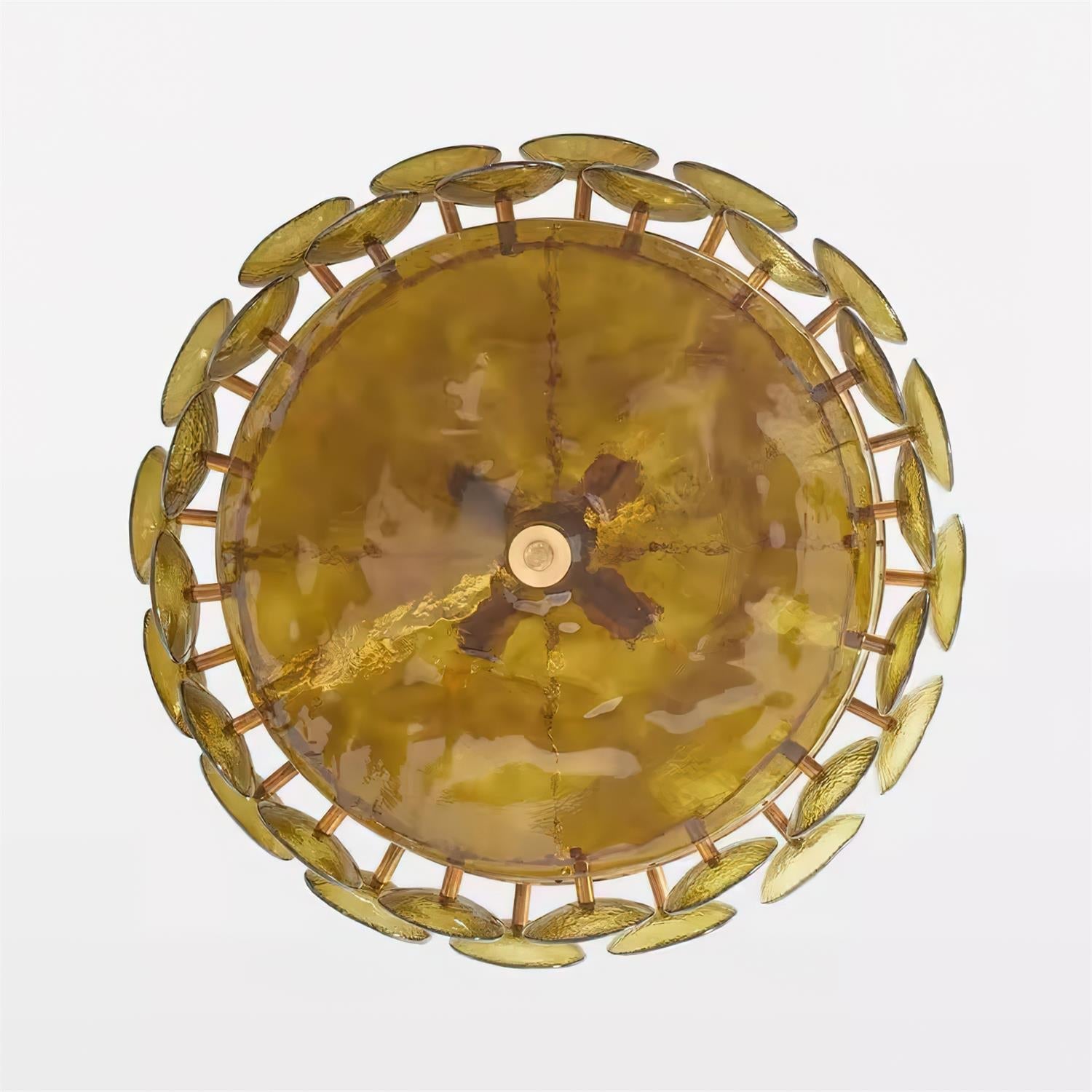 Modern Amber Glass Chandelier