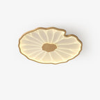 Solara Lotus Leaf Ceiling Light with Wood Finish