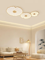 Solara Lotus Leaf Ceiling Light with Wood Finish