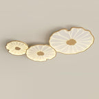 Solara Lotus Leaf Ceiling Light with Wood Finish