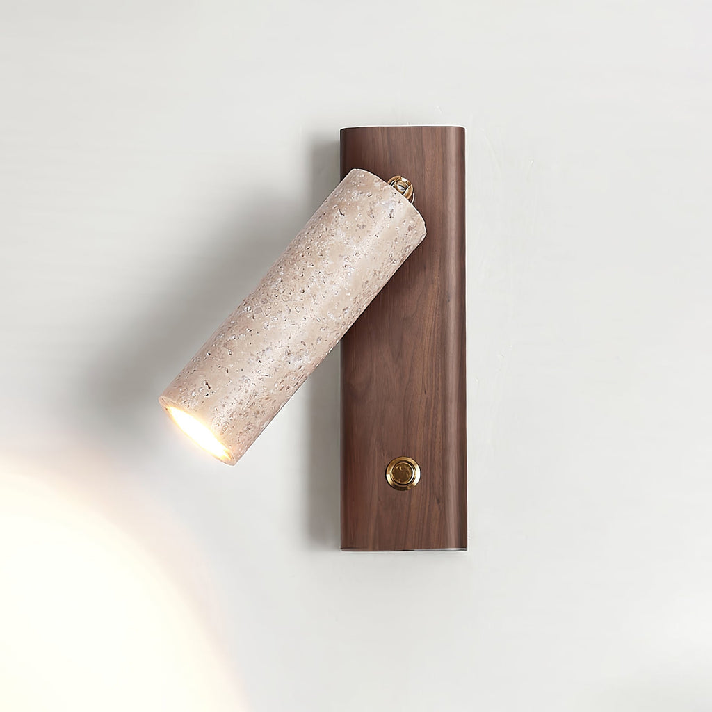 Ornoria Cylindrical Wall Sconce in Travertine