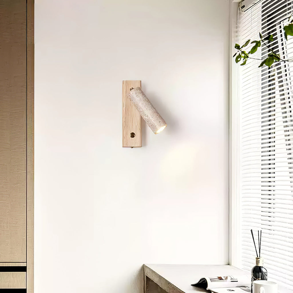 Ornoria Cylindrical Wall Sconce in Travertine