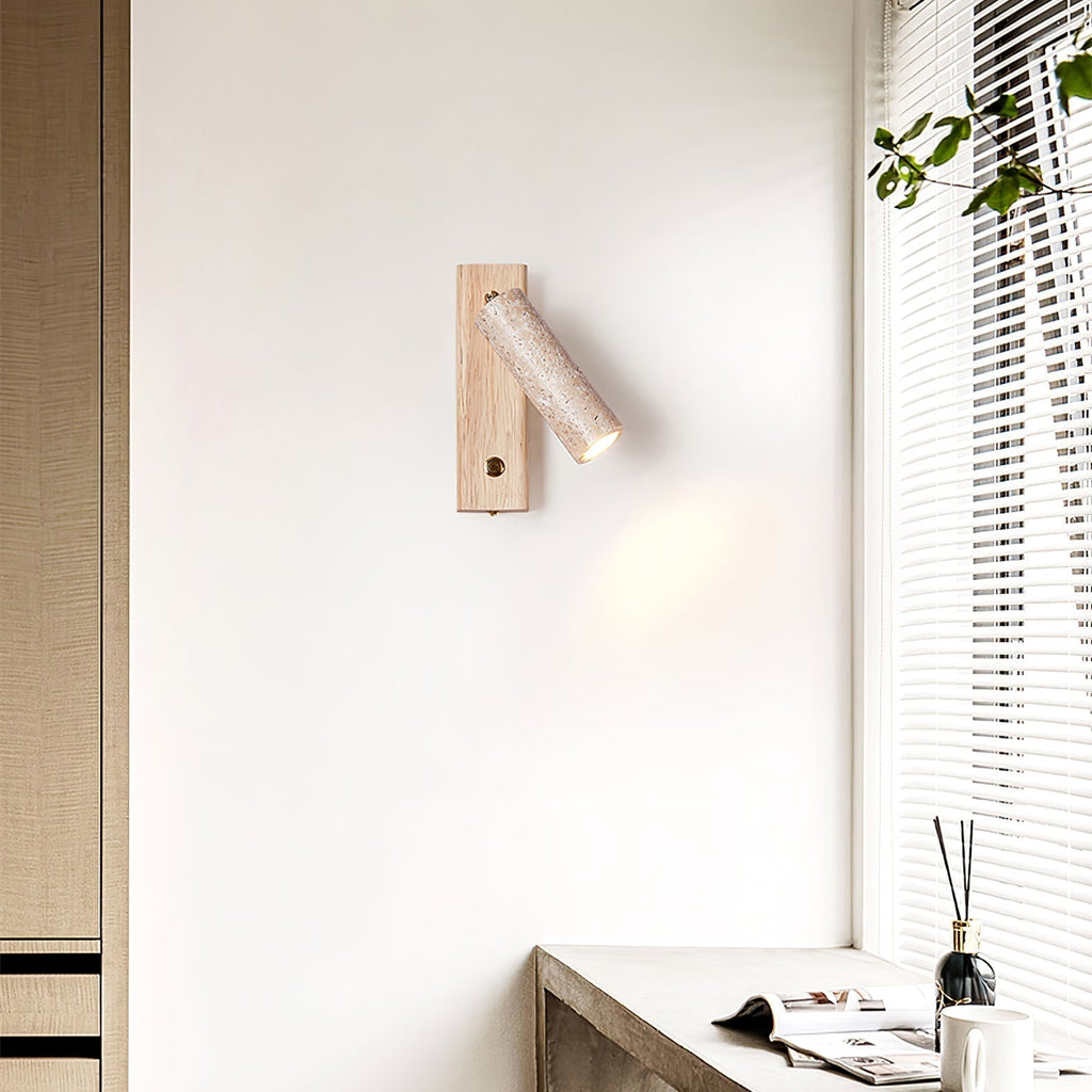 Ornoria Cylindrical Wall Sconce in Travertine
