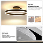 Solen Modern Circle Flush Mount Ceiling Light, Black & White