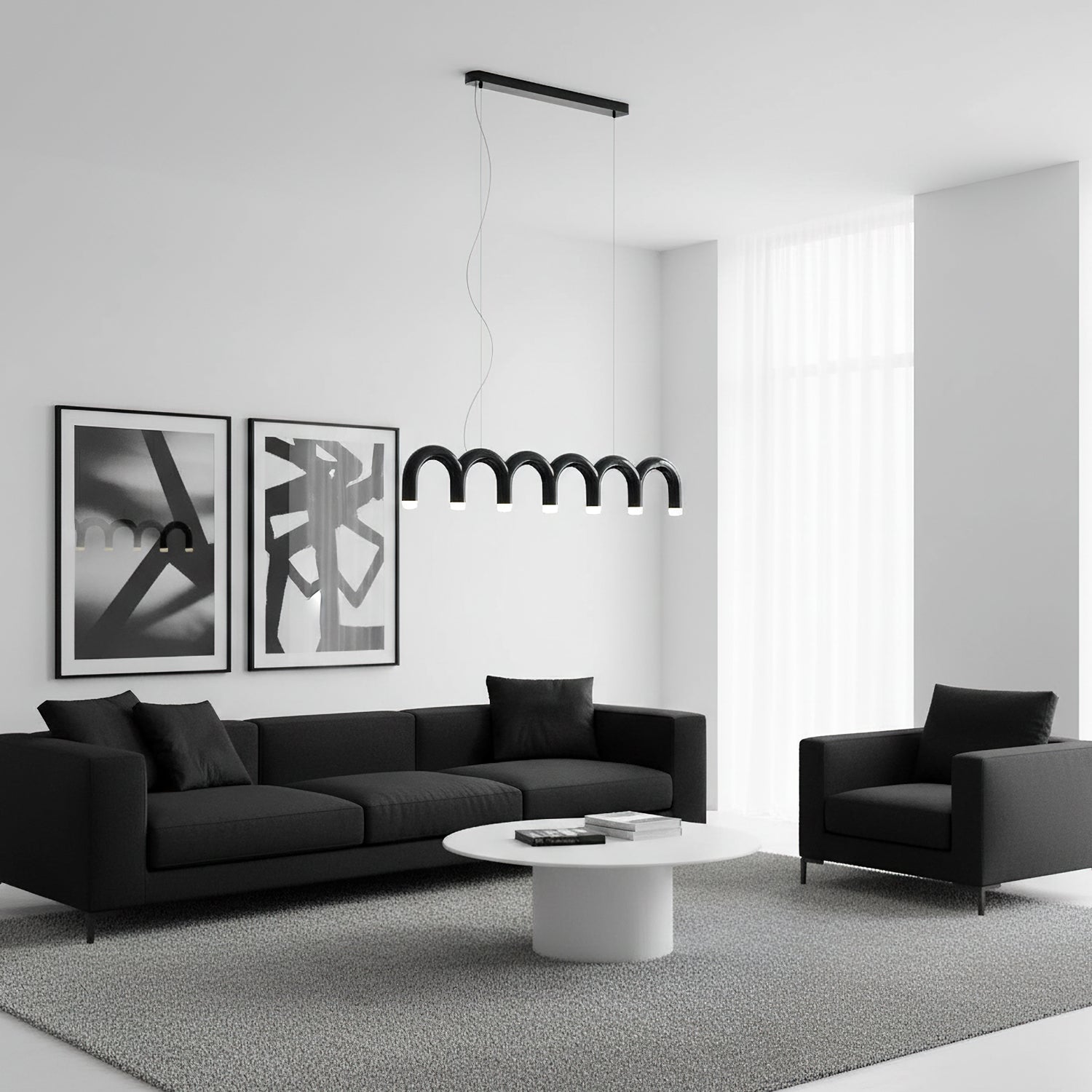 M Shaped Circle Chandelier
