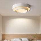 Orina Ceiling Light with Double Ring in Gray, Black & White, Cylindrical Shape
